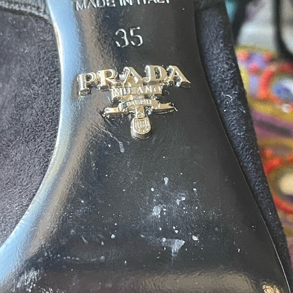 Prada Black Suede  Ankle Tie Sandals Size 35 - Picture 6 of 6